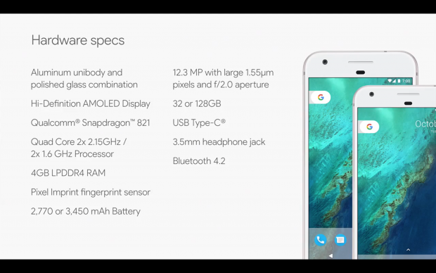 Google Pixel Smartphone (Bild: Google/Screenshot: Golem.de)
